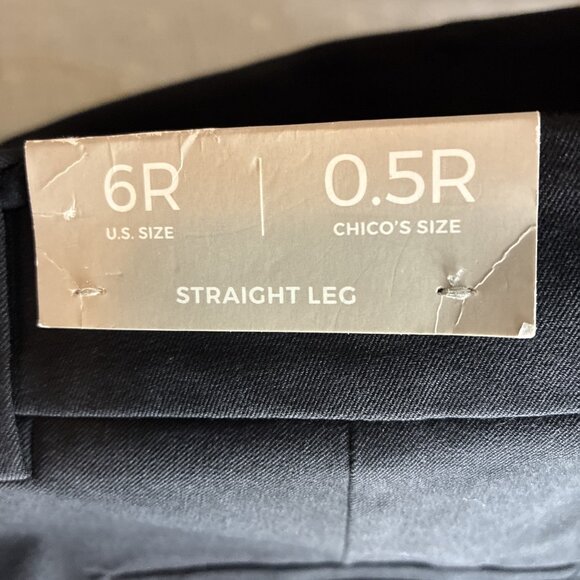 Chicos Womens Size 6 Black Straight Leg Dress Pants Classic Work Trousers - Picture 6 of 6